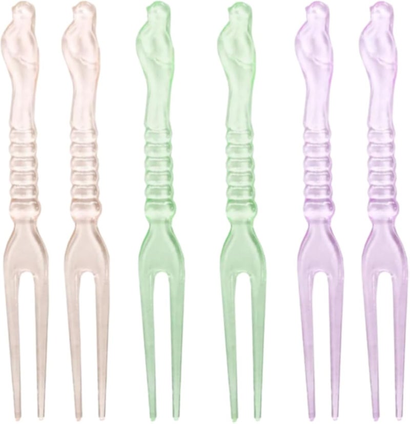 Pack of 50 Astrolabe Disposable Plastic Fruit Forks, Cocktail Picks, Dessert and Cheese Forks, Cake Forks, Party Favor Supplies, Perfect for Lunch Boxes, Travel, and Events